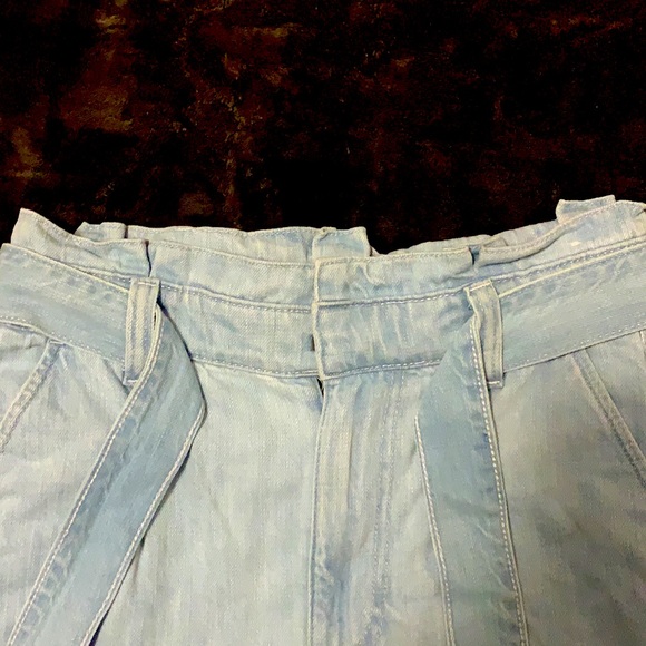Express Super High Waisted Paperbag Tie Jean Shorts - Picture 4 of 8